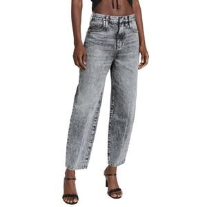 FRAME Charcoal Kickdrum Acid Wash Cotton Ultra High Rise Barrel Jeans Size 26